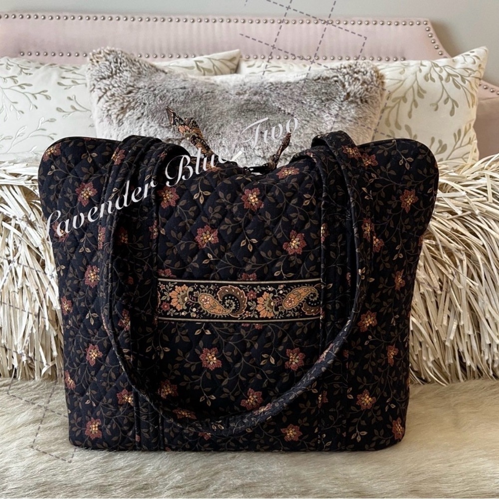 Vintage VERA BRADLEY Black Walnut 1999 Business Bag Tech Laptop Handled Case USA